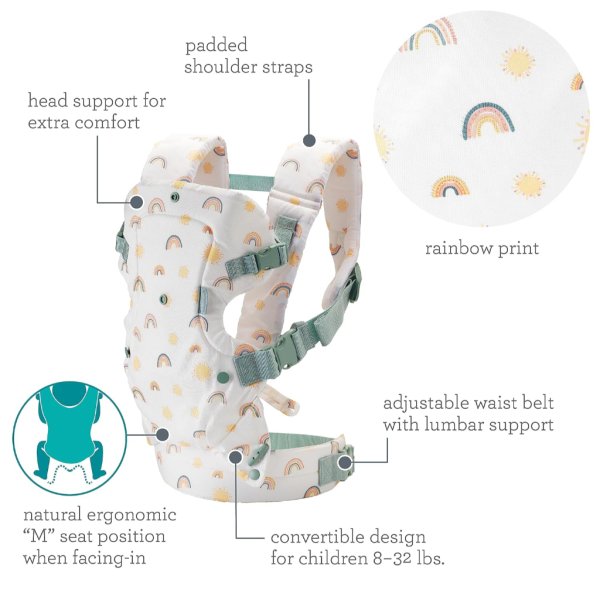 infantino flip advanced 4 in 1 carrier ergonomic rainbow9