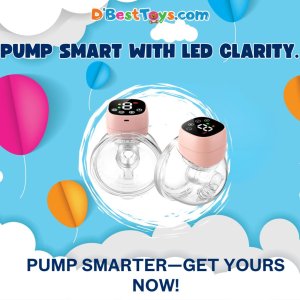 NaNaLazy Wearable Breast Pump Hands Free of Longer Battery Life & LED Display, Portable Electric Breast Pump Pink