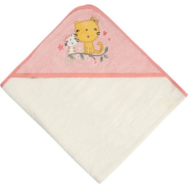 2 pack baby girls kitty floral hooded towel1