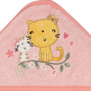 2 pack baby girls kitty floral hooded towel5