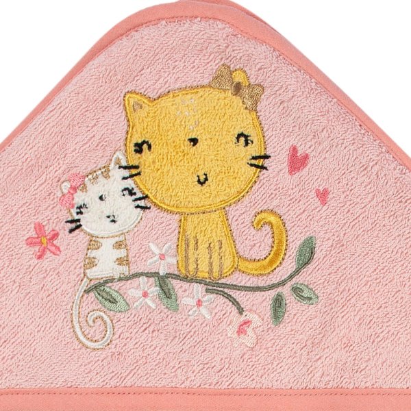 2 pack baby girls kitty floral hooded towel5