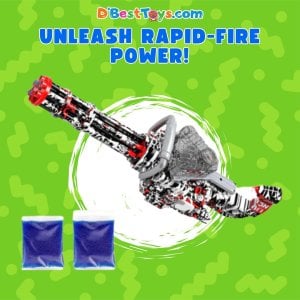 BIG GATLING RED GRAFFITI GEL BLASTER - BLACK