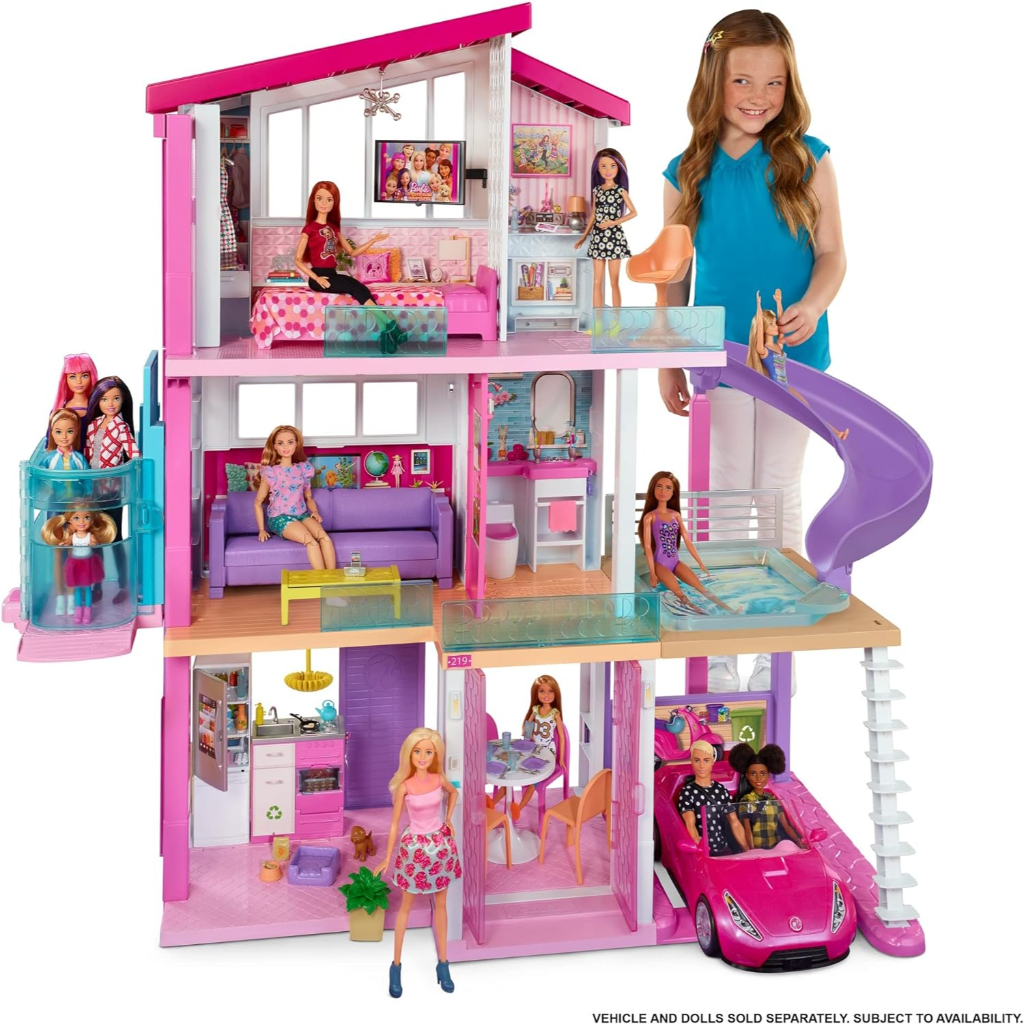 barbie dreamhouse, doll house playset with 70+ accessories9