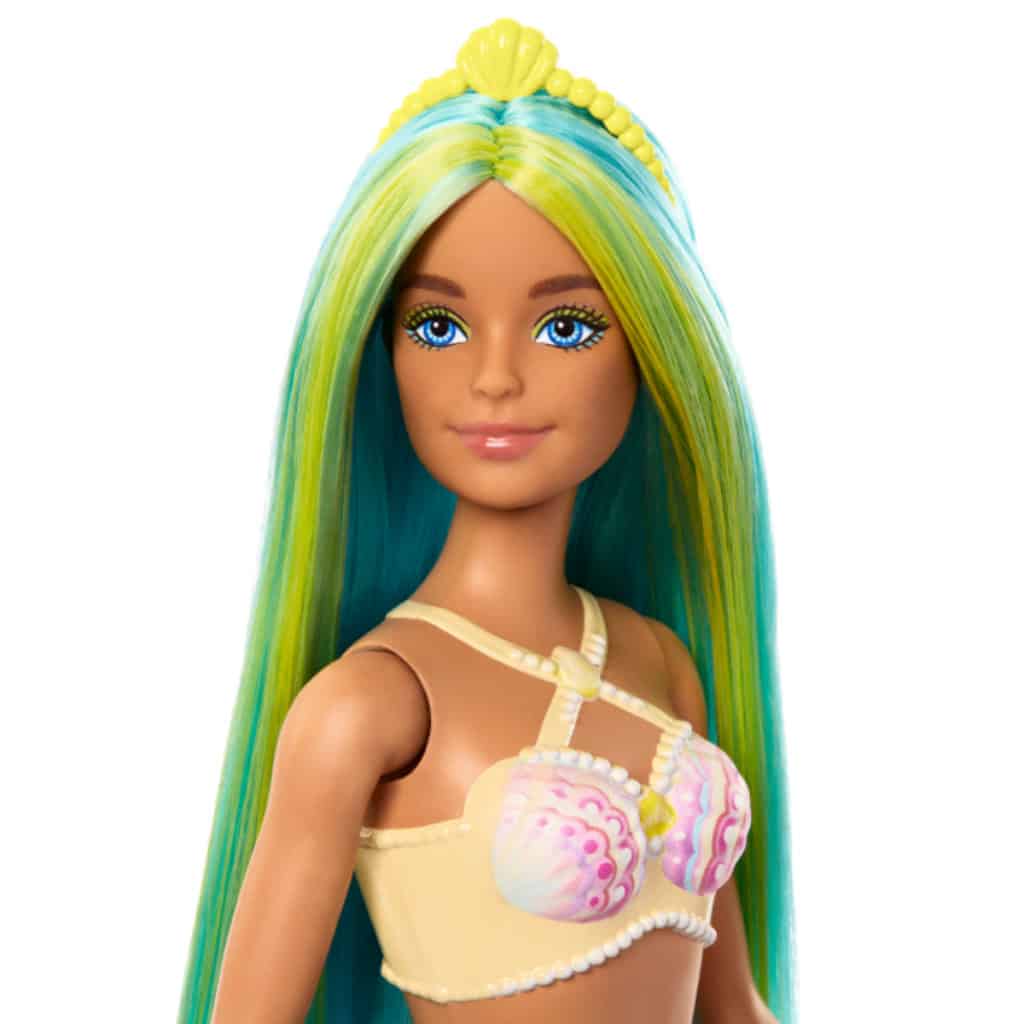 barbie mermaid doll with green & blue hair, blue tail2 barbie mermaid doll with green & blue hair, blue tail2