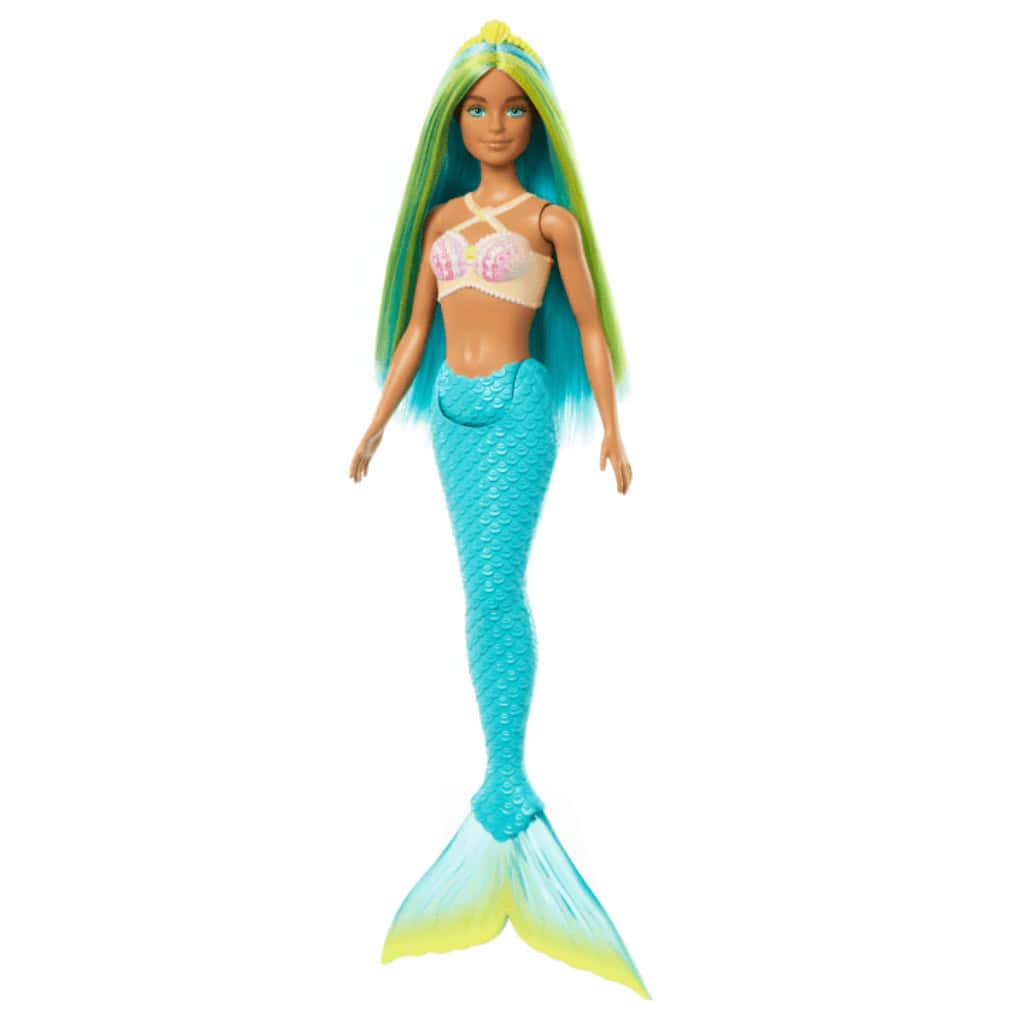barbie mermaid doll with green & blue hair, blue tail6 barbie mermaid doll with green & blue hair, blue tail6