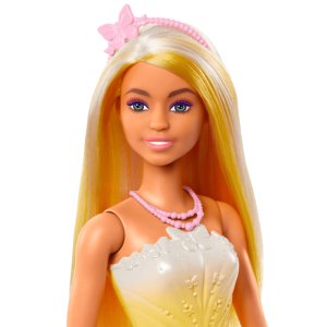 barbie royal doll, blonder & white hair, butterfly print skirt2