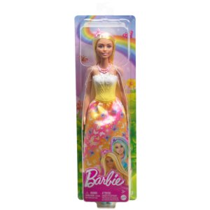 barbie royal doll, blonder & white hair, butterfly print skirt4