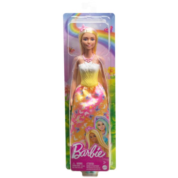 barbie royal doll, blonder & white hair, butterfly print skirt4