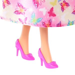 barbie royal doll, pink & blonde hair, butterfly print skirt5