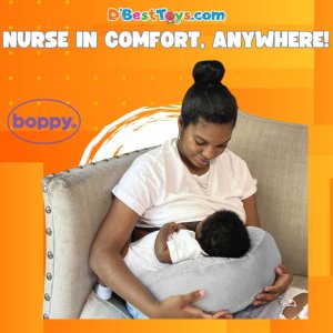 Boppy Anywhere Nursing Pillow Support, Soft Gray Heathered with Stretch Belt