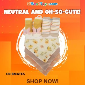 Crib mates booties & bandana set Neutral