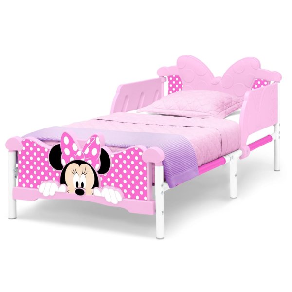 delta children minnie mouse 3d toddler bed, pink5