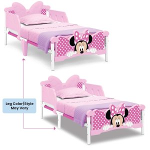 delta children minnie mouse 3d toddler bed, pink6