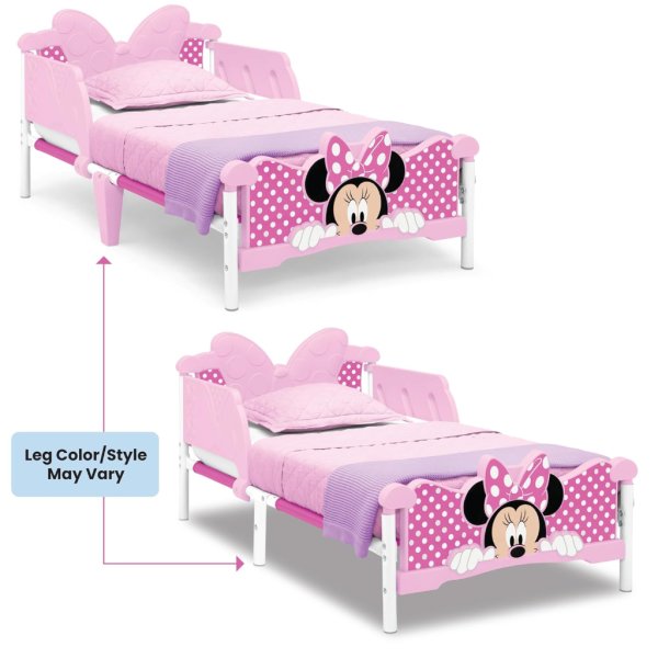 delta children minnie mouse 3d toddler bed, pink6