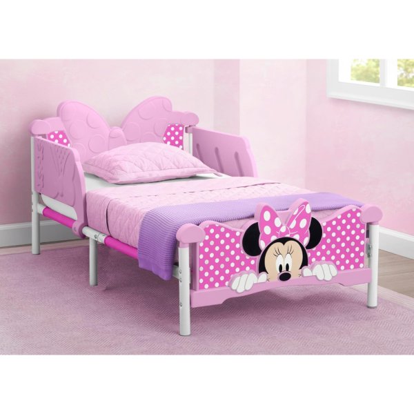 delta children minnie mouse 3d toddler bed, pink8