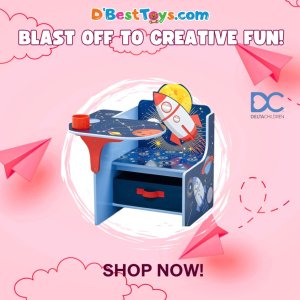 Delta Children Space Adventures Chair Desk with Storage Bin