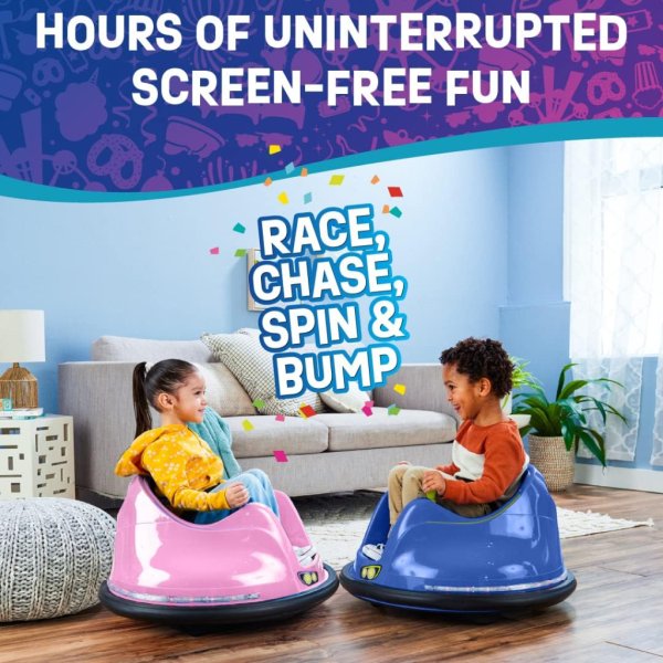 flybar funpark 6v bumper car for toddlers pink2