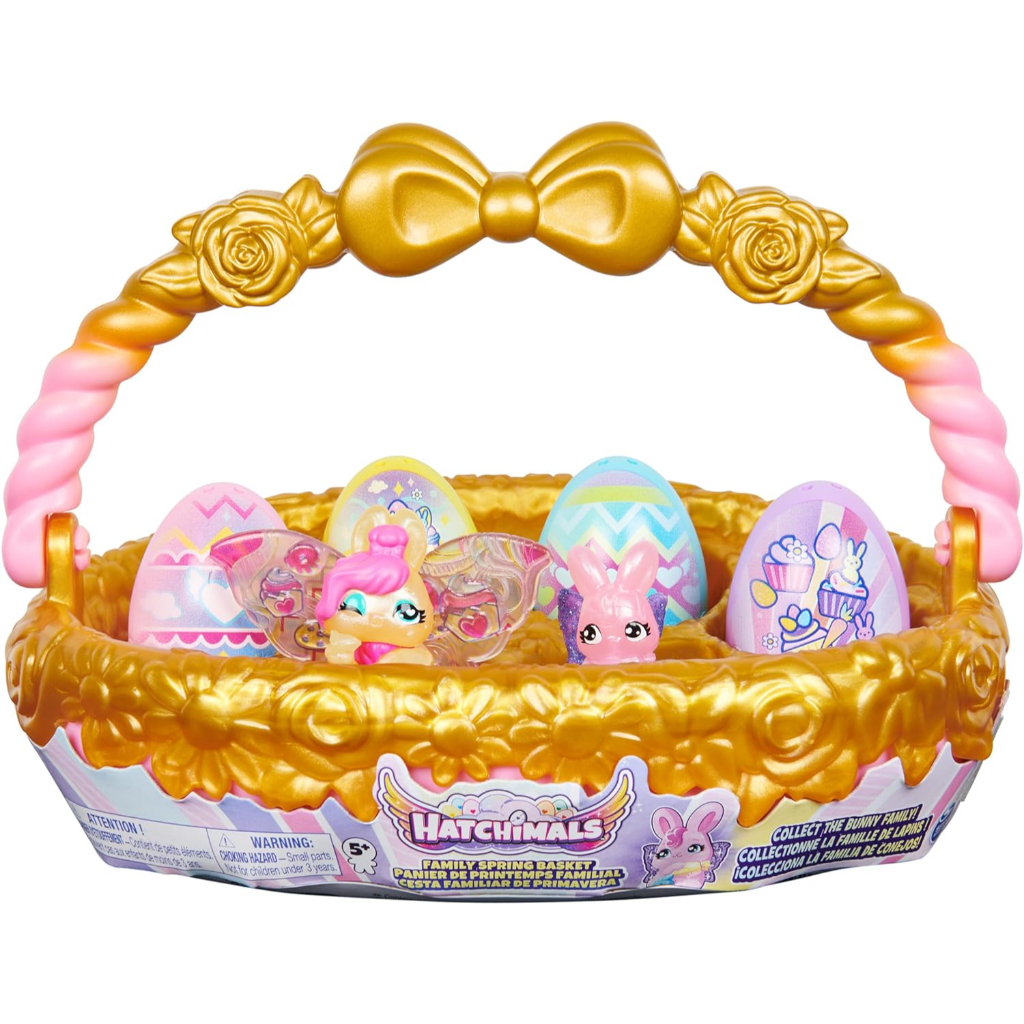 hatchimals colleggtibles, bunny family spring basket8