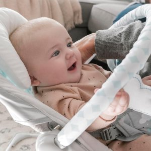 ingenuity ity bouncity bounce vibrating deluxe baby bouncer seat, 0 6 months up to 20 lbs (goji)3