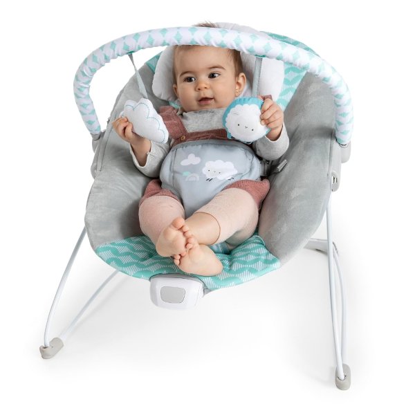 ingenuity ity bouncity bounce vibrating deluxe baby bouncer seat, 0 6 months up to 20 lbs (goji)4