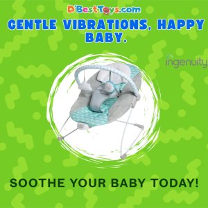 Ingenuity Ity Bouncity Bounce Vibrating Deluxe Baby Bouncer Seat, 0-6 Months Up to 20 lbs (Goji)