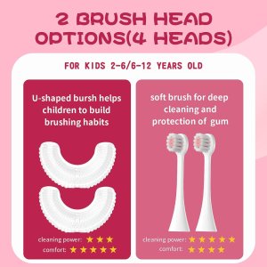kids u shaped electric toothbrush with 4 brush head4
