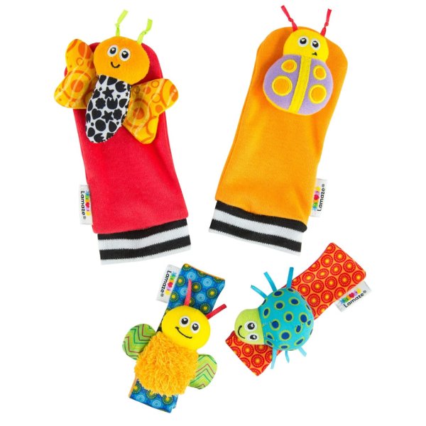 lamaze gardenbug baby foot finder socks & wrist rattle set12