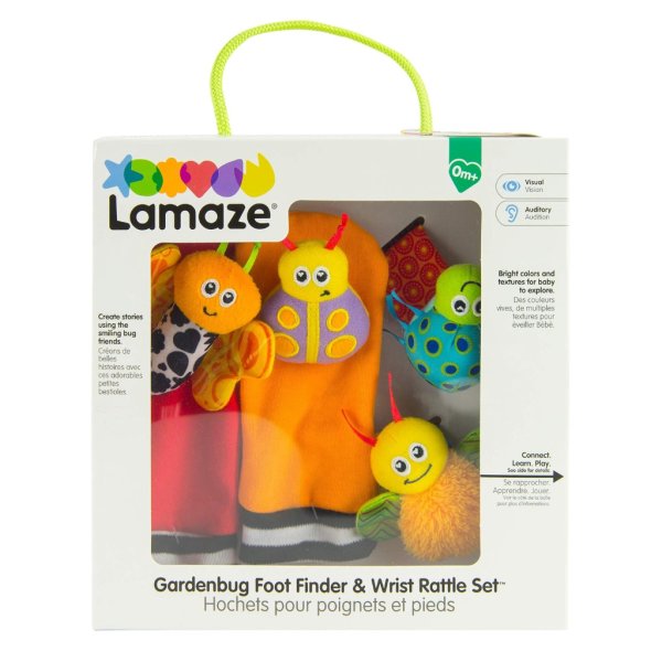 lamaze gardenbug baby foot finder socks & wrist rattle set7