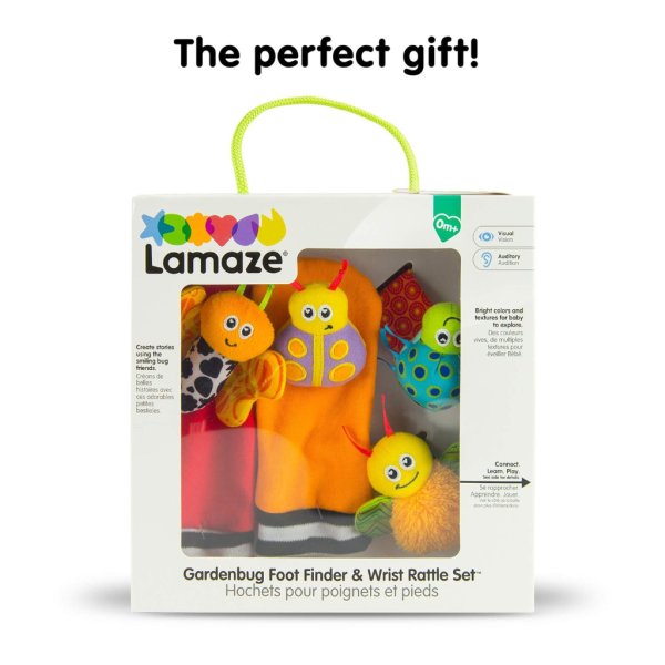 lamaze gardenbug baby foot finder socks & wrist rattle set9