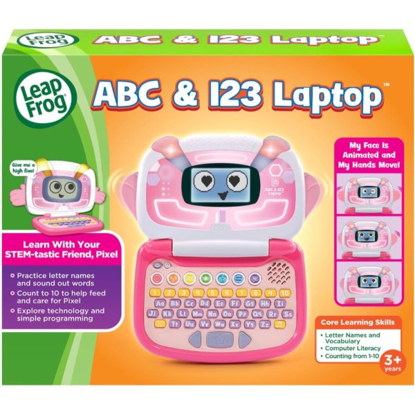 leapfrog abc and 123 laptop for preschoolers ages 3 7 years, pink5