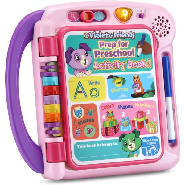 leapfrog violet and friends prep for preschool activity book, pink3