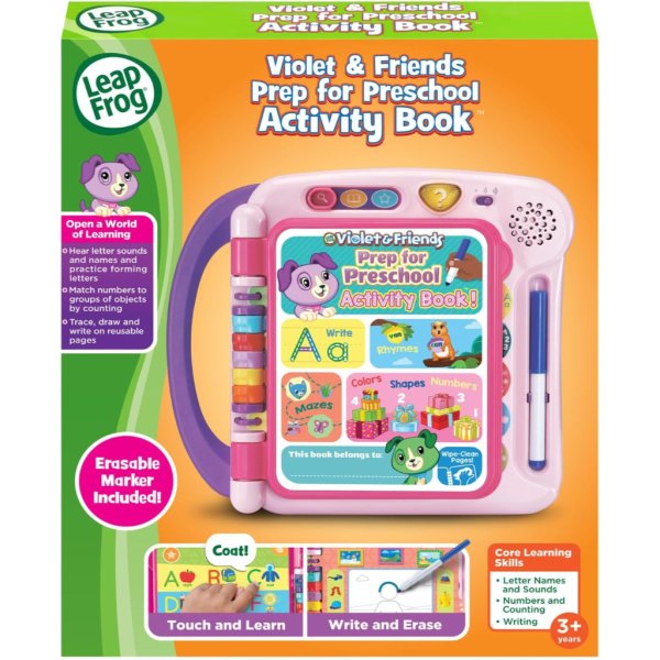 leapfrog violet and friends prep for preschool activity book, pink4