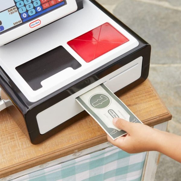 little tikes first self checkout stand play cash register with realistic lights & sounds and 404