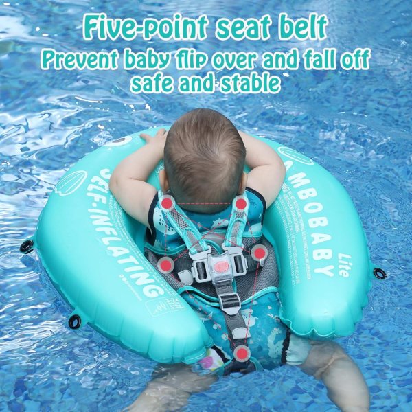 mambobaby float self inflating baby pool float with canopy pink6