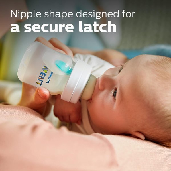 philips avent anti colic baby bottle with airfree vent, 4oz, 1pk, clear5