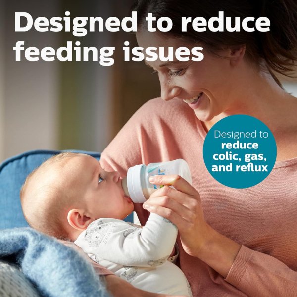 philips avent anti colic baby bottle with airfree vent, 4oz, 1pk, clear7