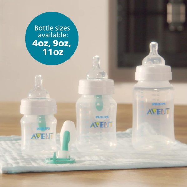 philips avent anti colic baby bottle with airfree vent, 9oz, 1pk, clear1