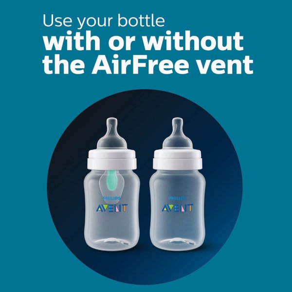 philips avent anti colic baby bottle with airfree vent, 9oz, 1pk, clear3