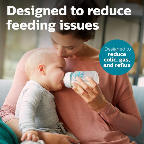 philips avent anti colic baby bottle with airfree vent, 9oz, 1pk, clear8
