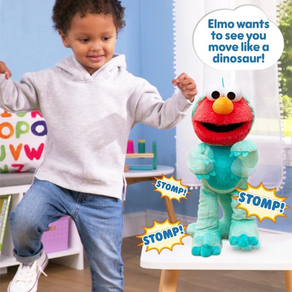 sesame street dino stomp elmo 13 inch plush2