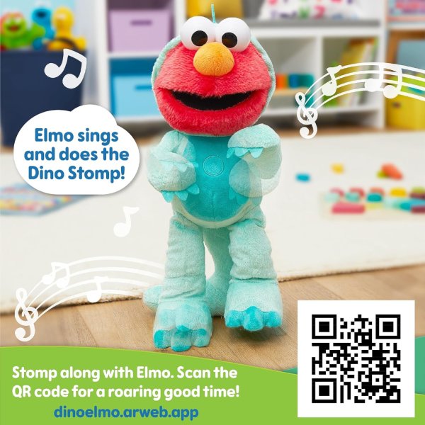sesame street dino stomp elmo 13 inch plush7