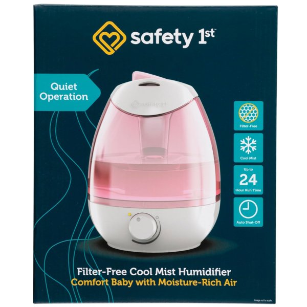 safety 1st filter free cool mist humidifier, pink, pink7