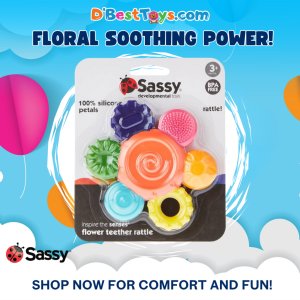 Sassy Baby Silicone Flower Teether Rattle
