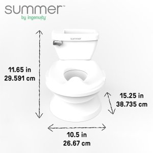 summer infant by ingenuity my size potty pro in white, toddler potty training toilet, lifelike flushing sound1