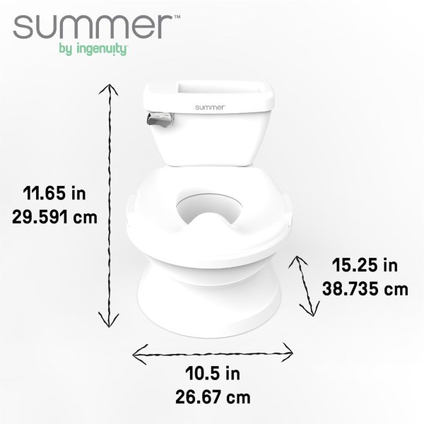 summer infant by ingenuity my size potty pro in white, toddler potty training toilet, lifelike flushing sound1