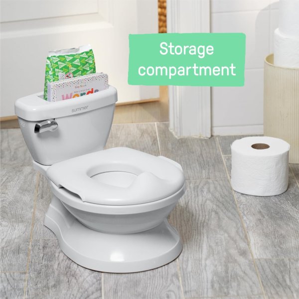 summer infant by ingenuity my size potty pro in white, toddler potty training toilet, lifelike flushing sound7