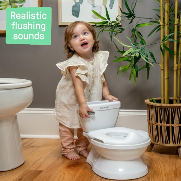 summer infant by ingenuity my size potty pro in white, toddler potty training toilet, lifelike flushing sound8