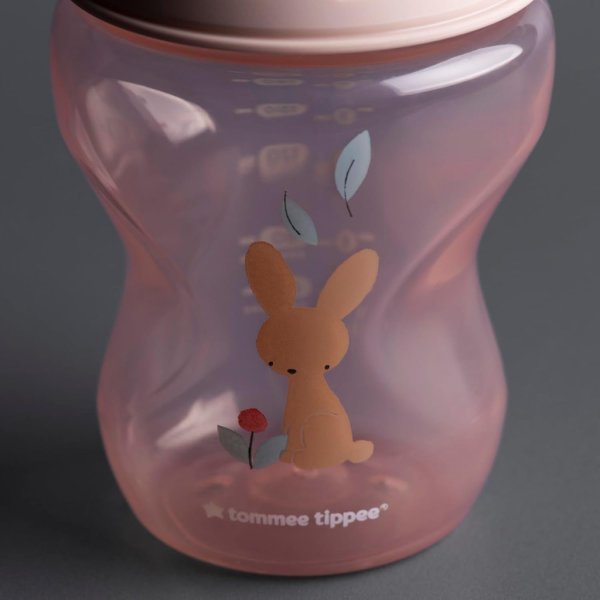 tommee tippee natural start baby’s first bottle set, 2 x 5oz and 2 x 9oz anti colic bottles pink2