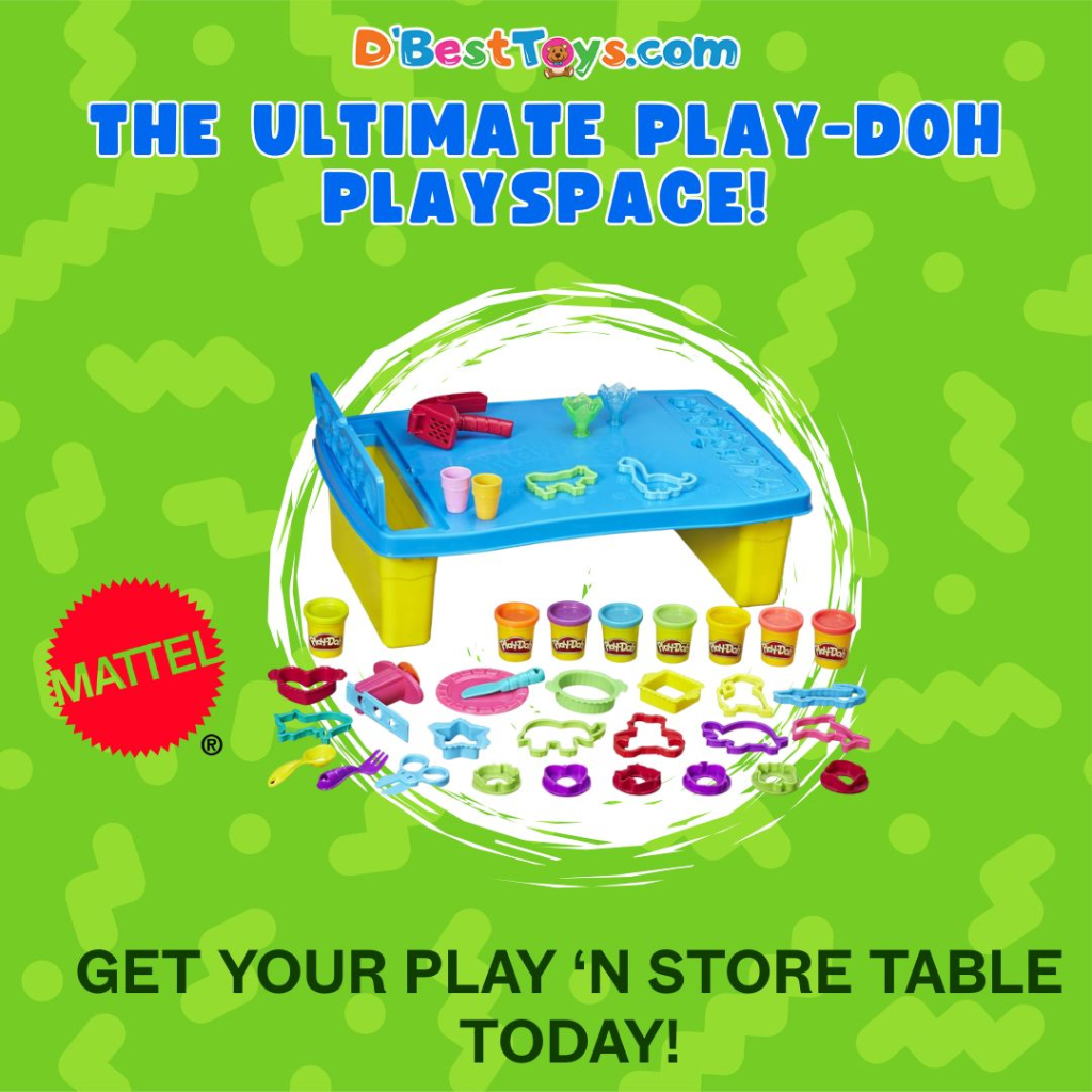 Play-Doh Play 'n Store Table Toy, 25+ Accessories, 8 Cans of Assort. Colors