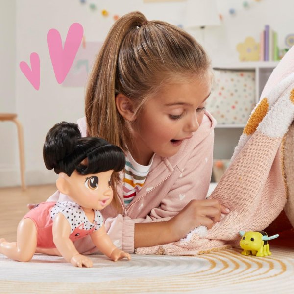 baby alive crawl 'n play katie kat electronic crawling baby doll set10